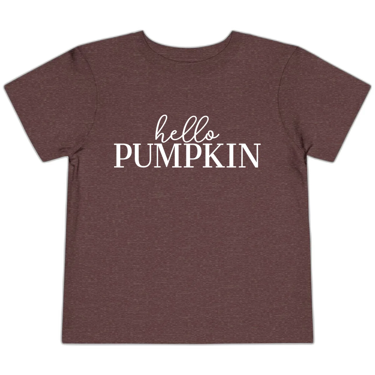 Hello Pumpkin Family Thanksgiving Tee Toddler T-Shirt in Heather Maroon