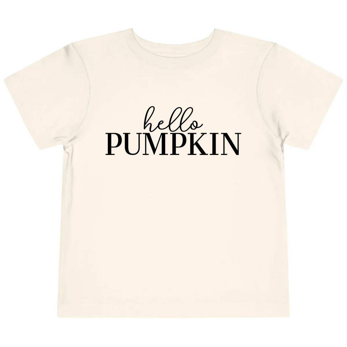 Hello Pumpkin Family Thanksgiving Tee Toddler T-Shirt in Natural