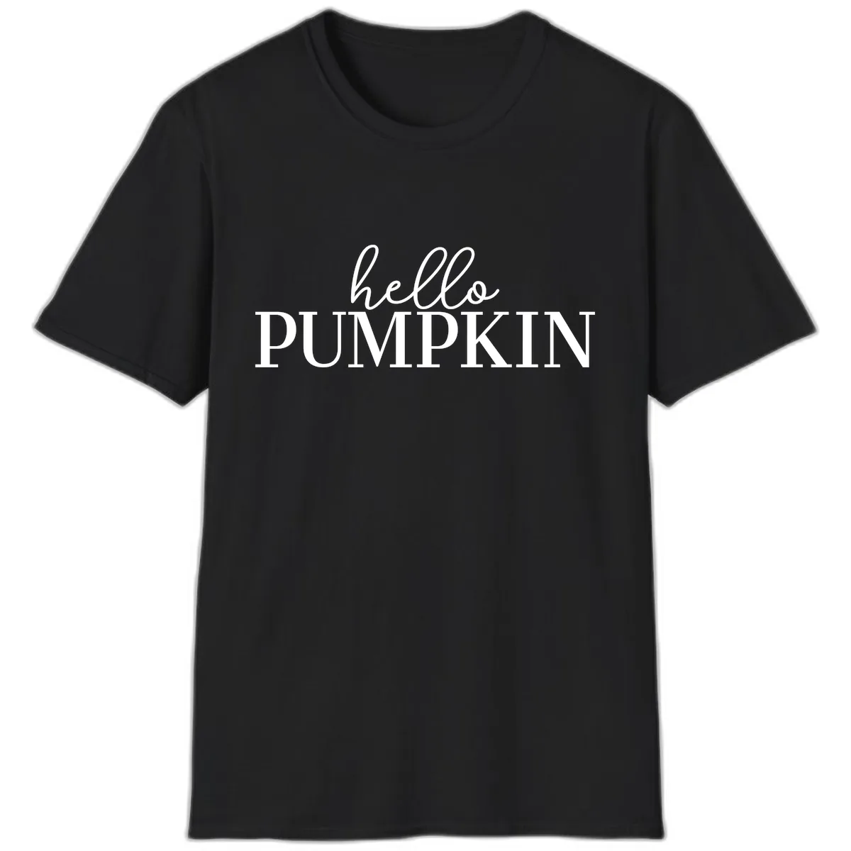 Hello Pumpkin Family Thanksgiving Tee T-Shirt in Black