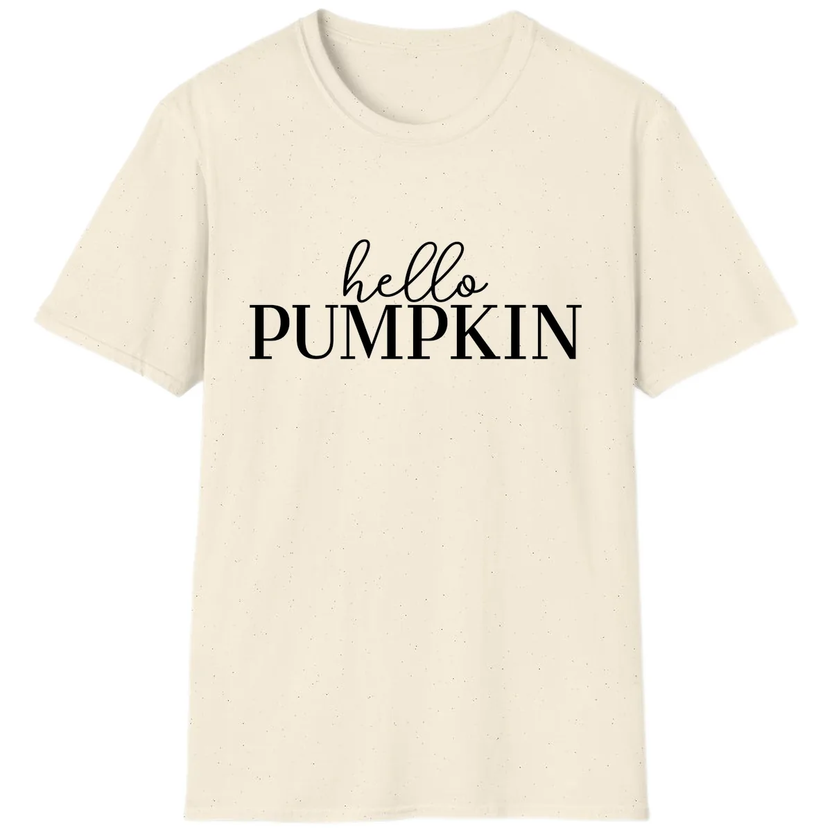Hello Pumpkin Family Thanksgiving Tee T-Shirt in Natural