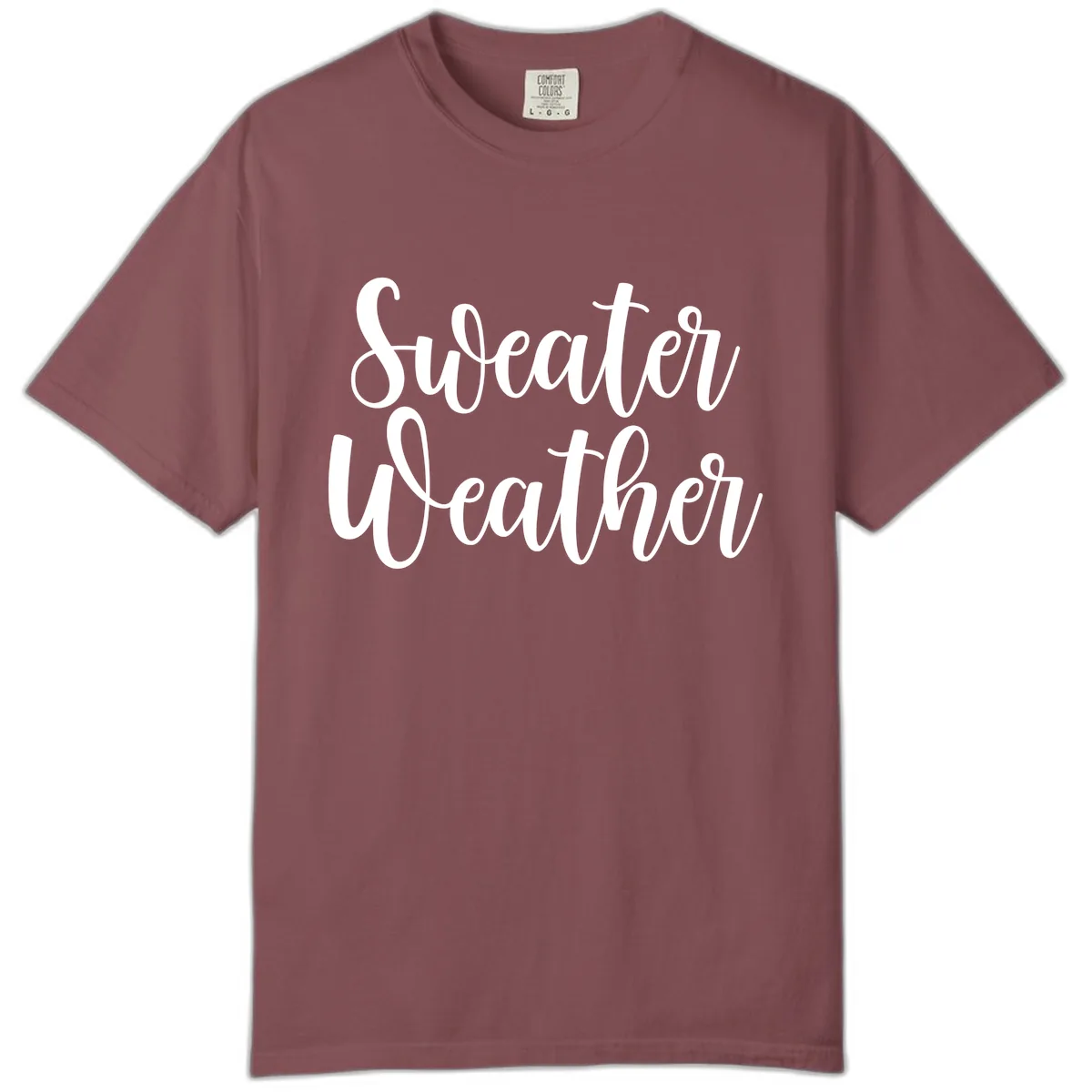 Sweater Weather Typography Design Comfort Color in Brick