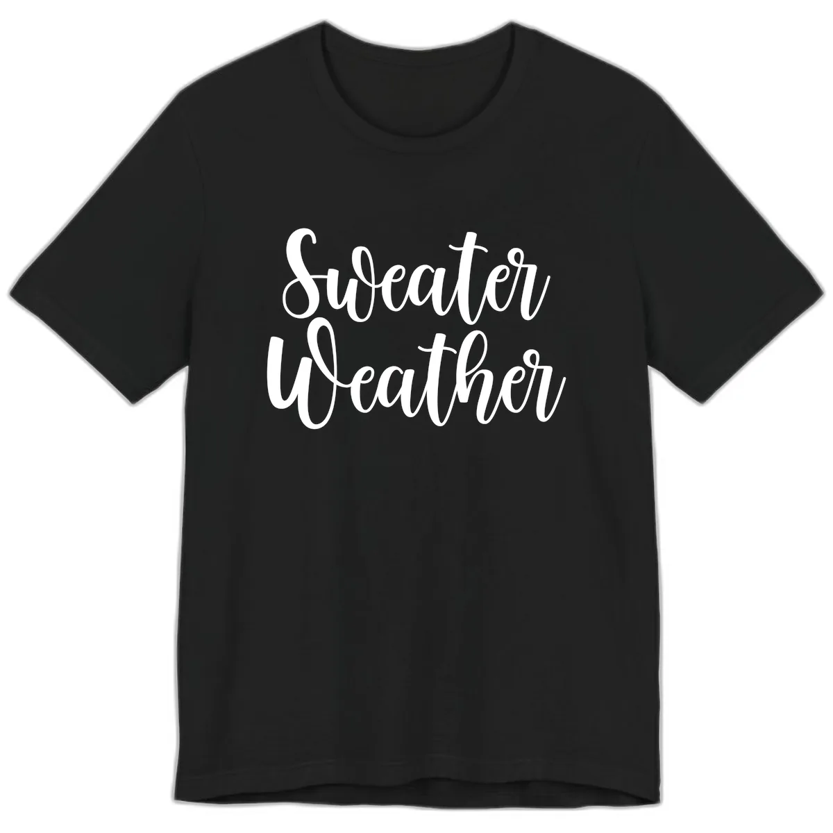 Sweater Weather Typography Design Premium T-Shirt in Black