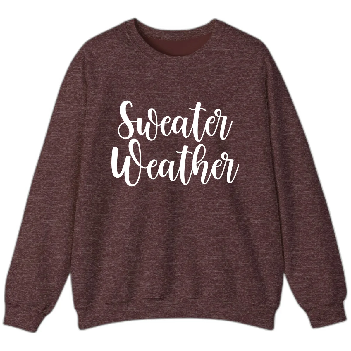 Sweater Weather Typography Design Sweatshirt in Heather Sport Dark Maroon
