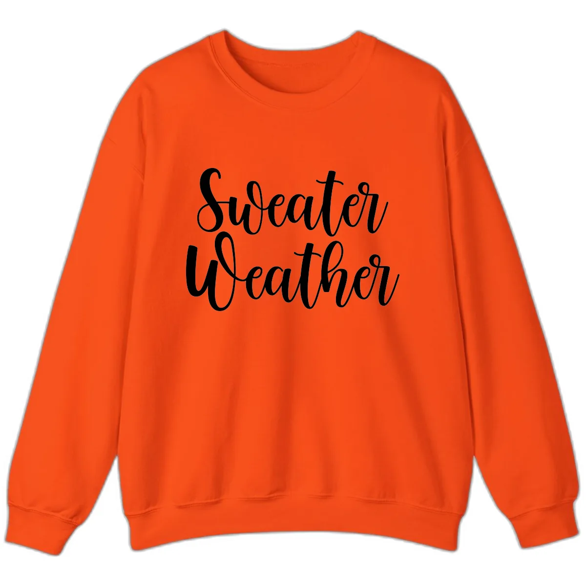 Sweater Weather Typography Design Sweatshirt in Orange