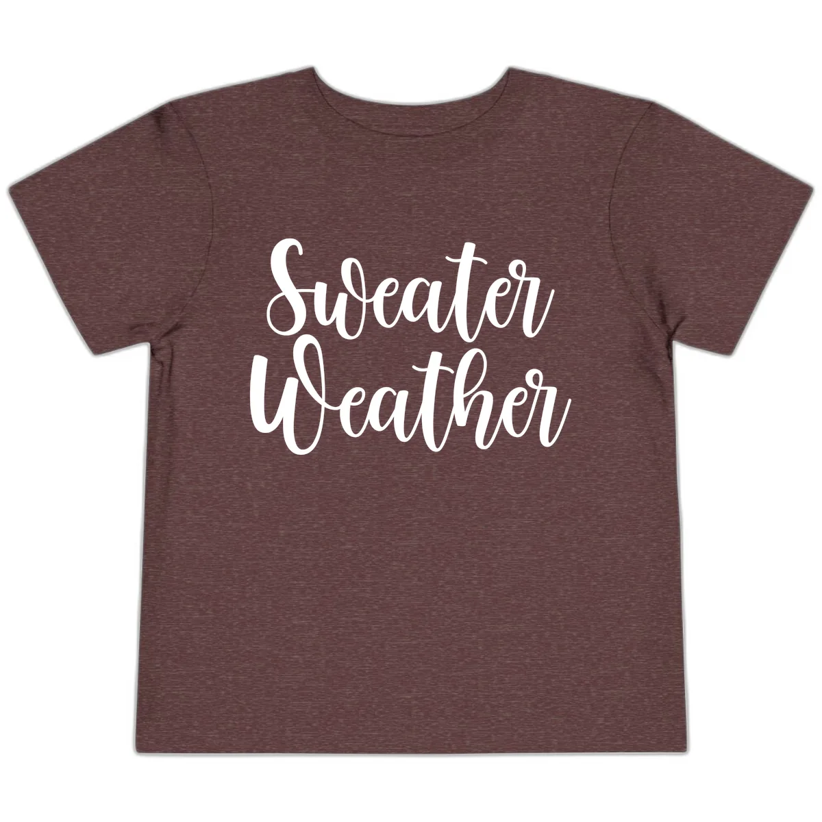 Sweater Weather Typography Design Toddler T-Shirt in Heather Maroon