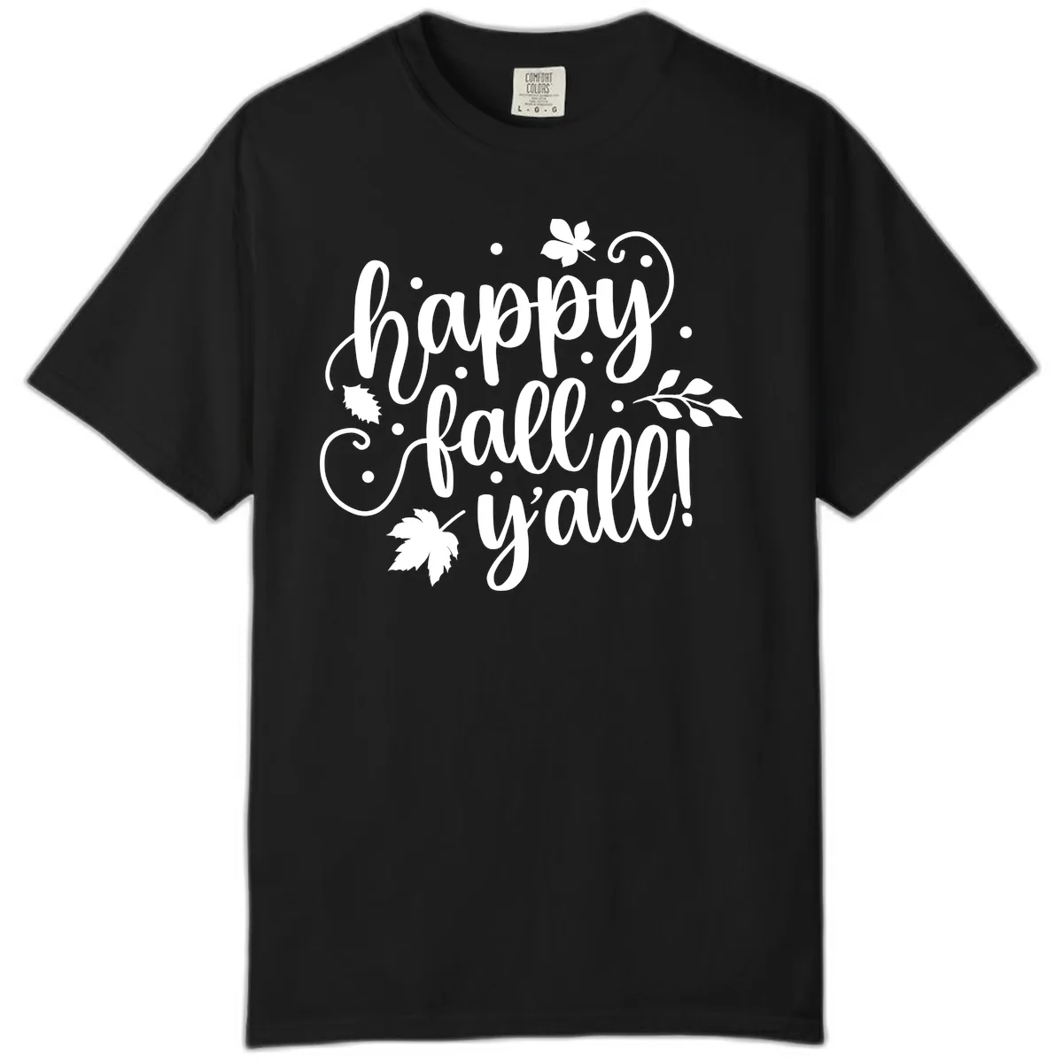 Happy Fall Y'all Script Design Comfort Color in Black