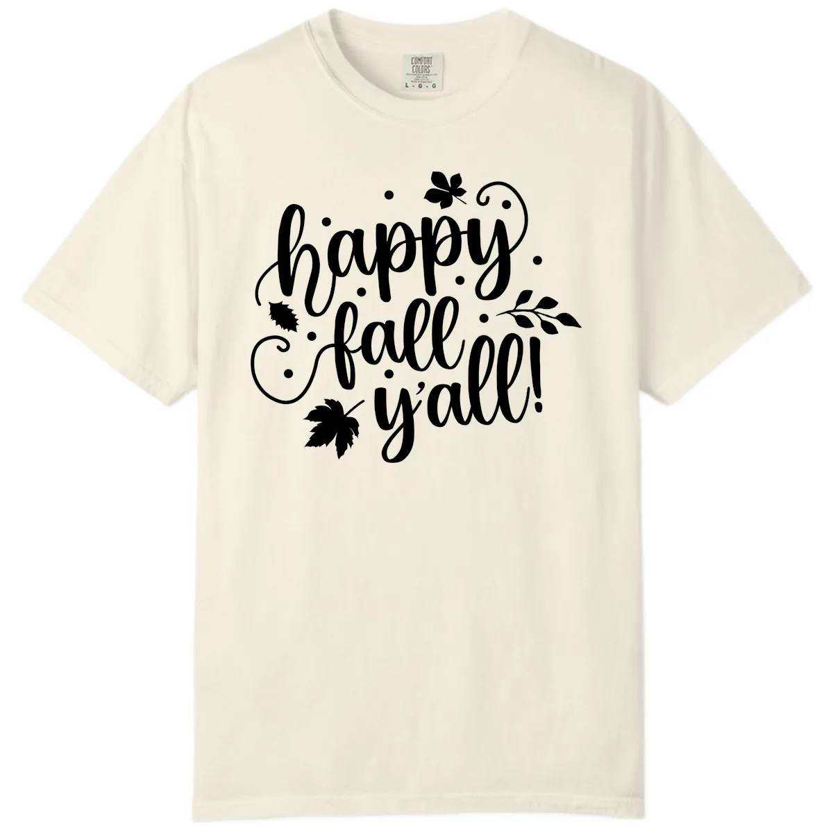 Happy Fall Y'all Script Design Comfort Color in Ivory
