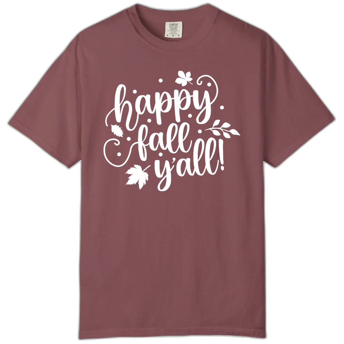 Happy Fall Y'all Script Design Comfort Color in Brick