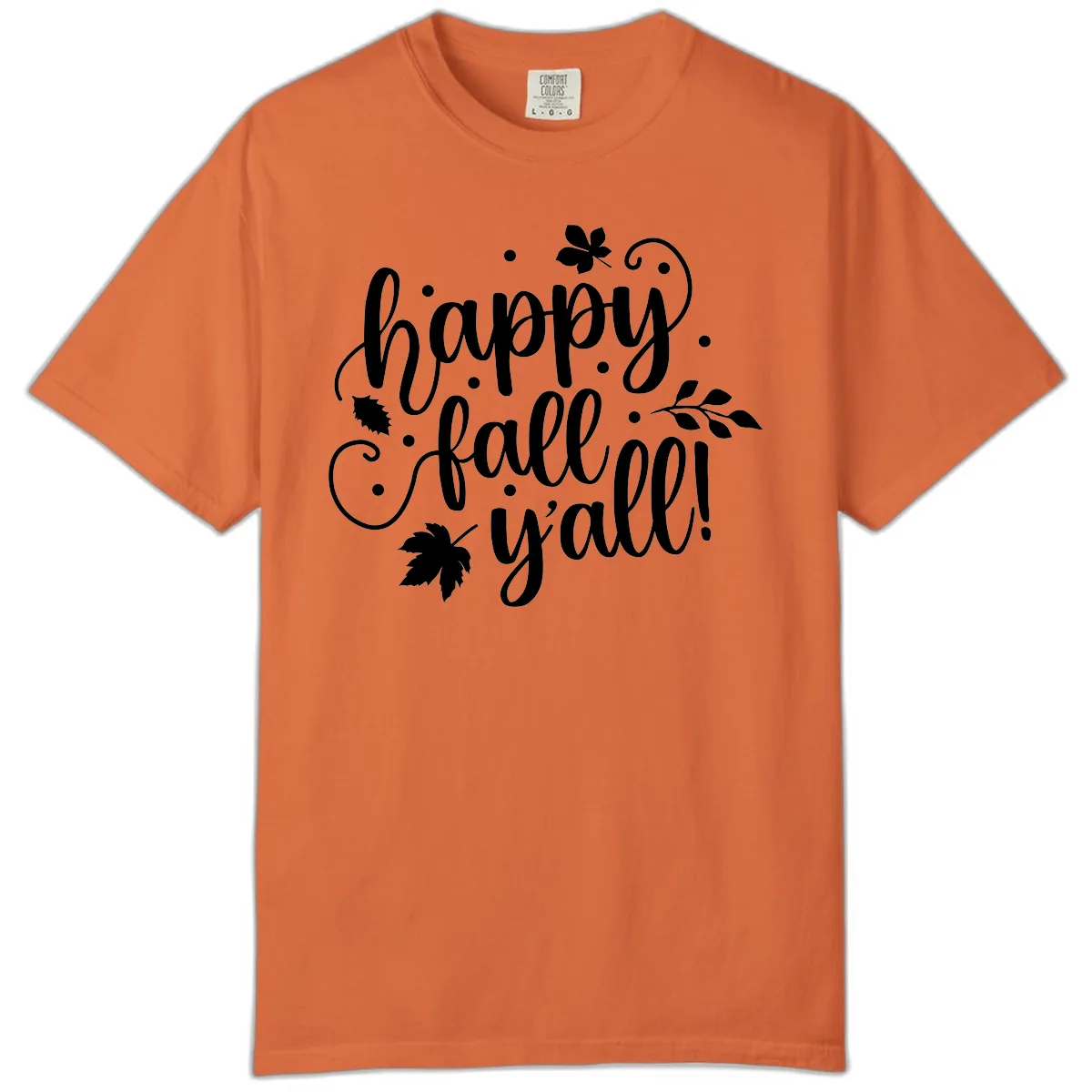 Happy Fall Y'all Script Design Comfort Color in Burnt Orange