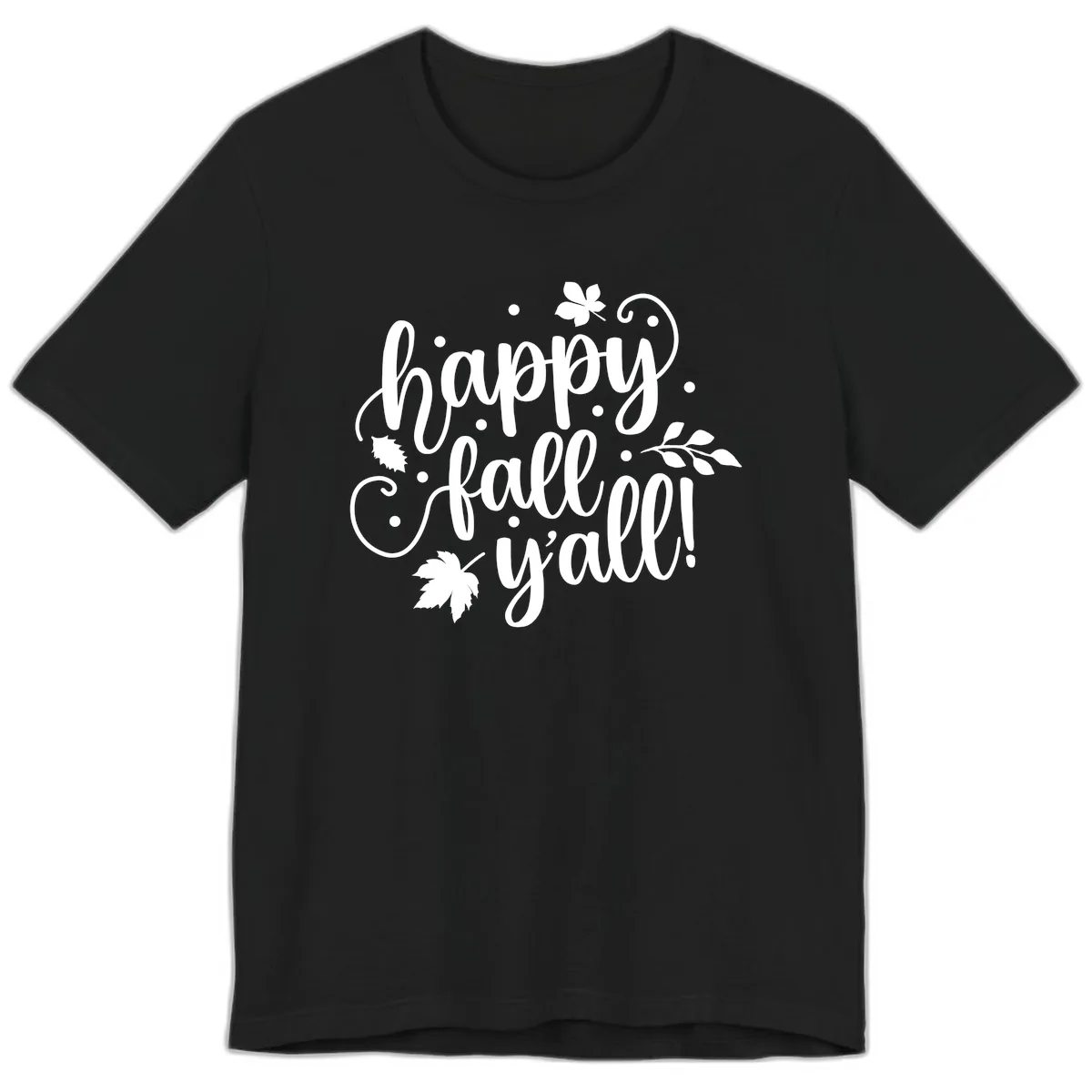 Happy Fall Y'all Script Design Premium T-Shirt in Black