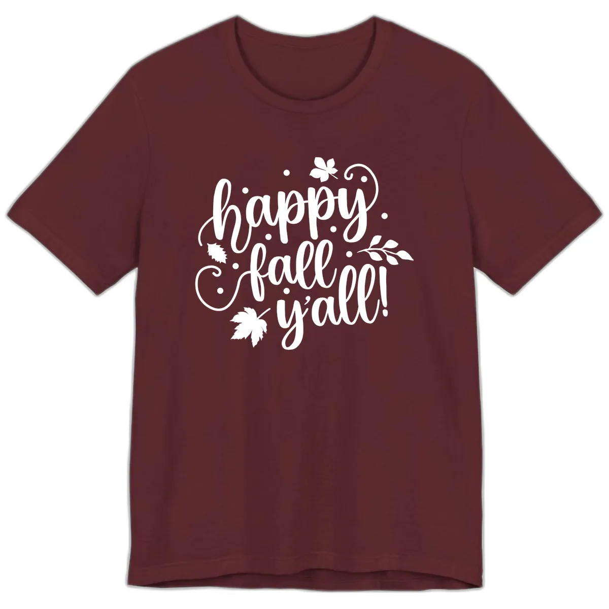 Happy Fall Y'all Script Design Premium T-Shirt in Maroon