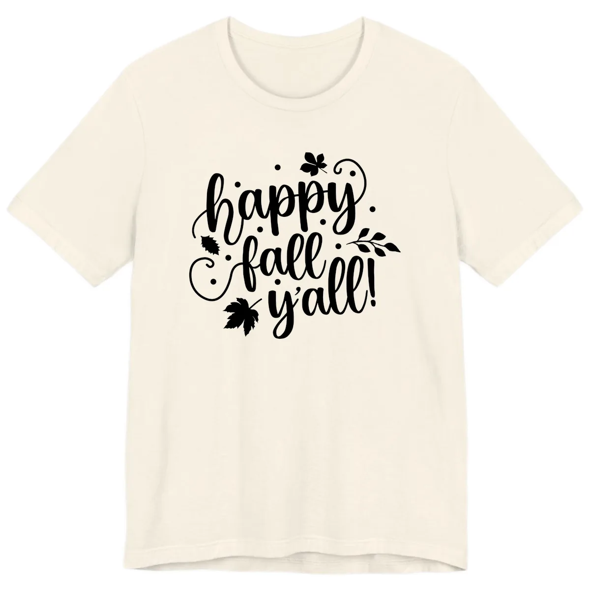 Happy Fall Y'all Script Design Premium T-Shirt in Natural