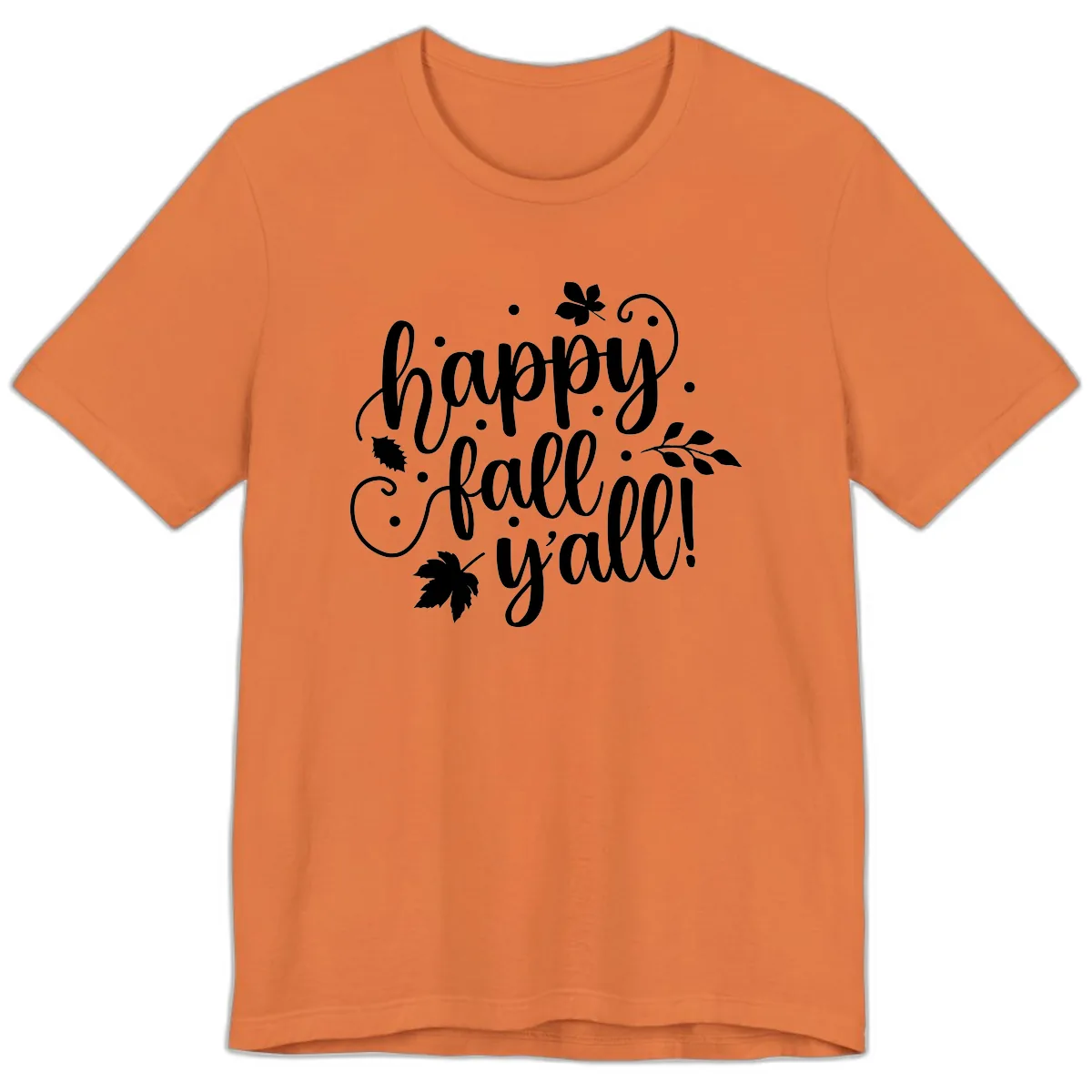 Happy Fall Y'all Script Design Premium T-Shirt in Burnt Orange