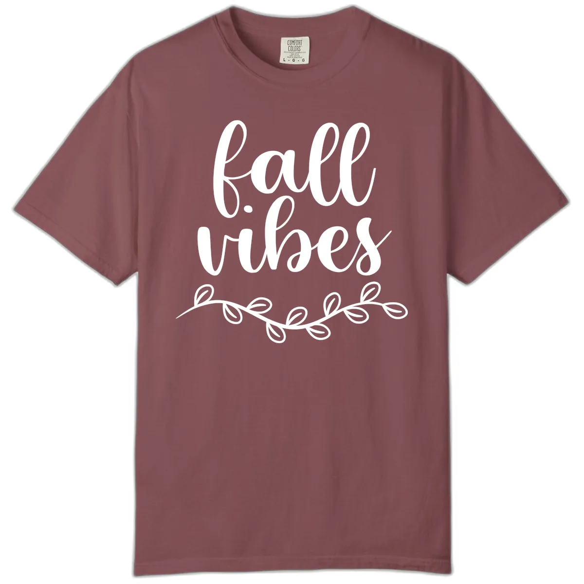 Fall Vibes Script Typography Design Comfort Color in Brick