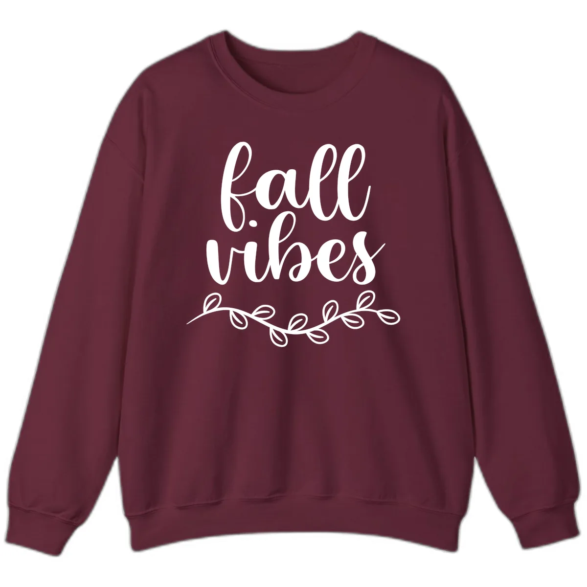 Fall Vibes Script Typography Design Sweatshirt in Maroon