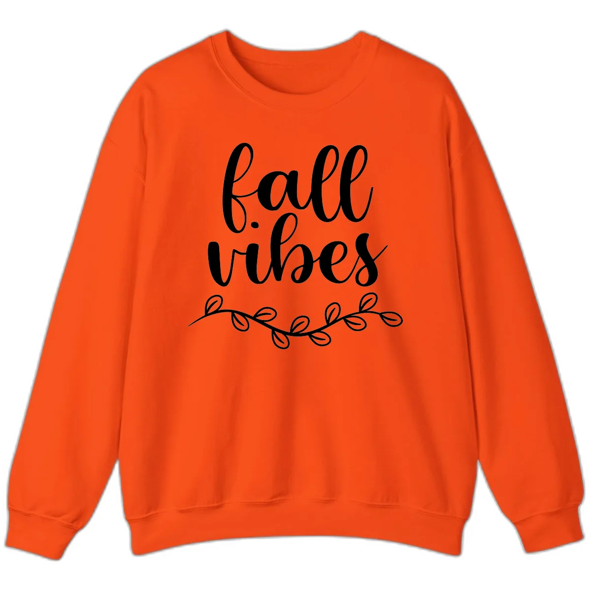Fall Vibes Script Typography Design Sweatshirt in Orange