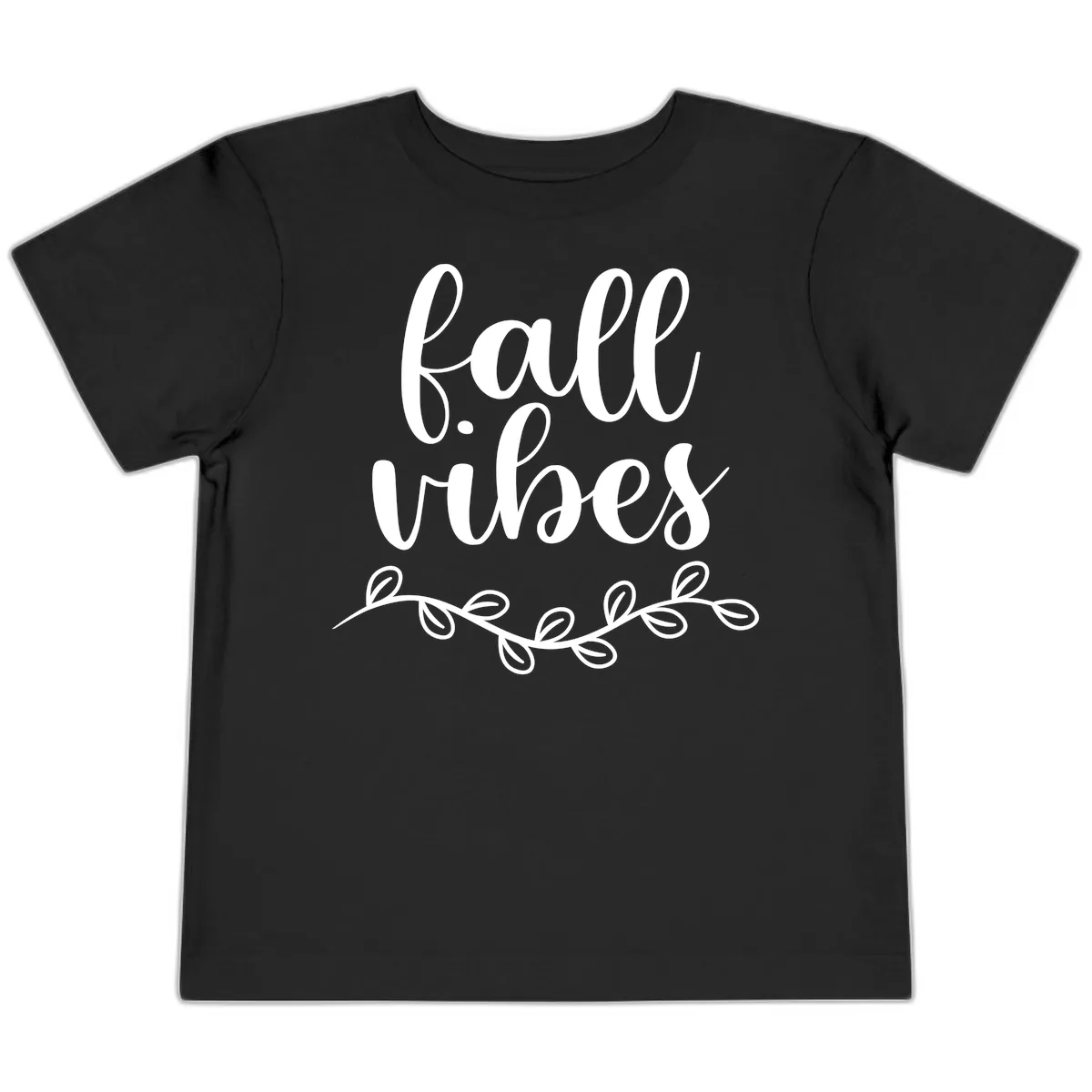Fall Vibes Script Typography Design Toddler T-Shirt in Black