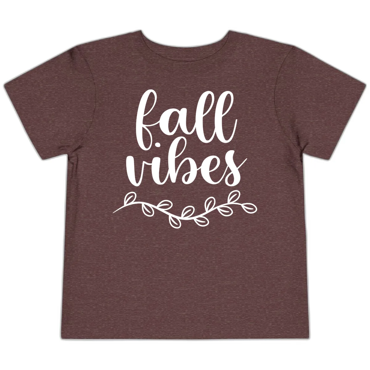 Fall Vibes Script Typography Design Toddler T-Shirt in Heather Maroon