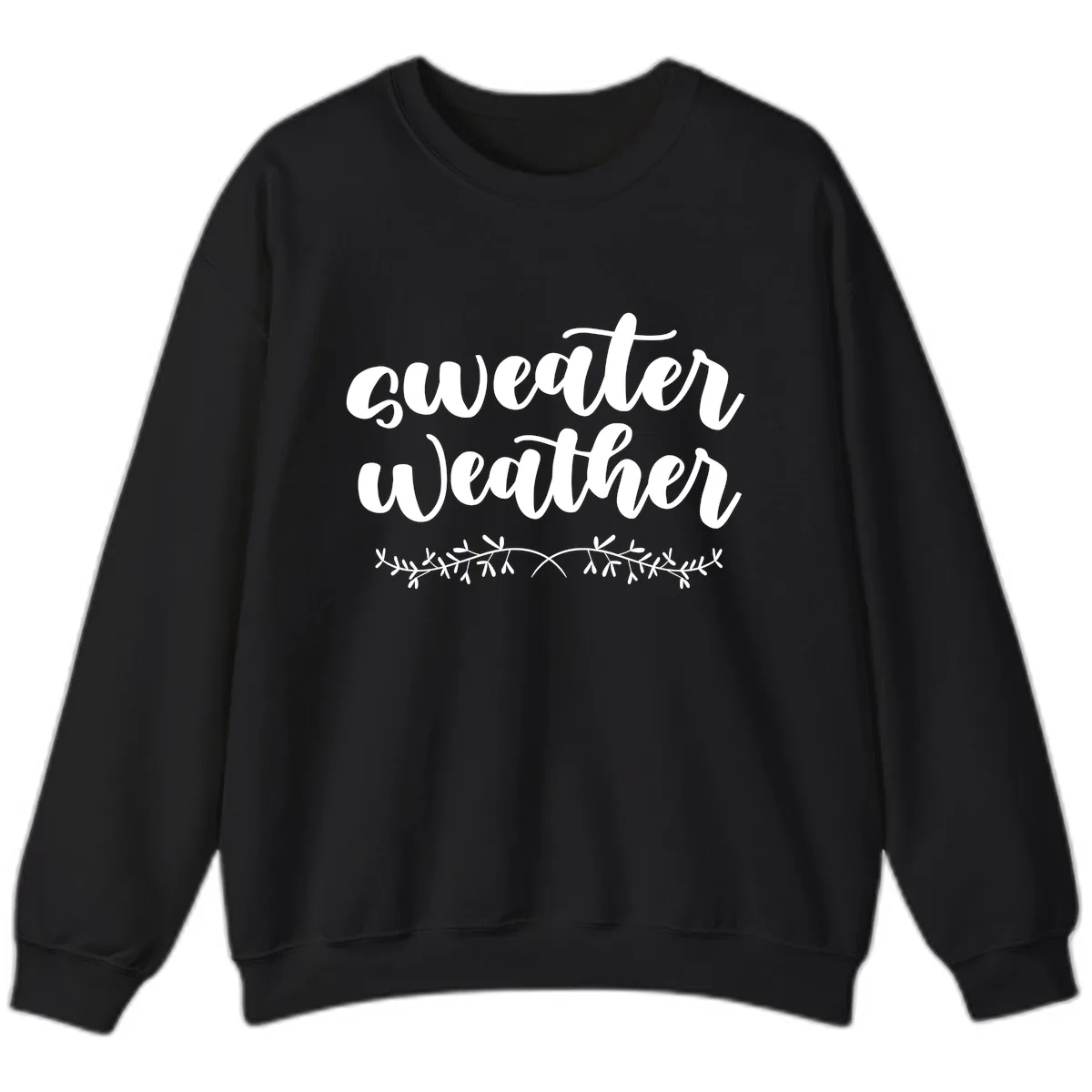 Sweater Weather Script Design Sweatshirt in Black