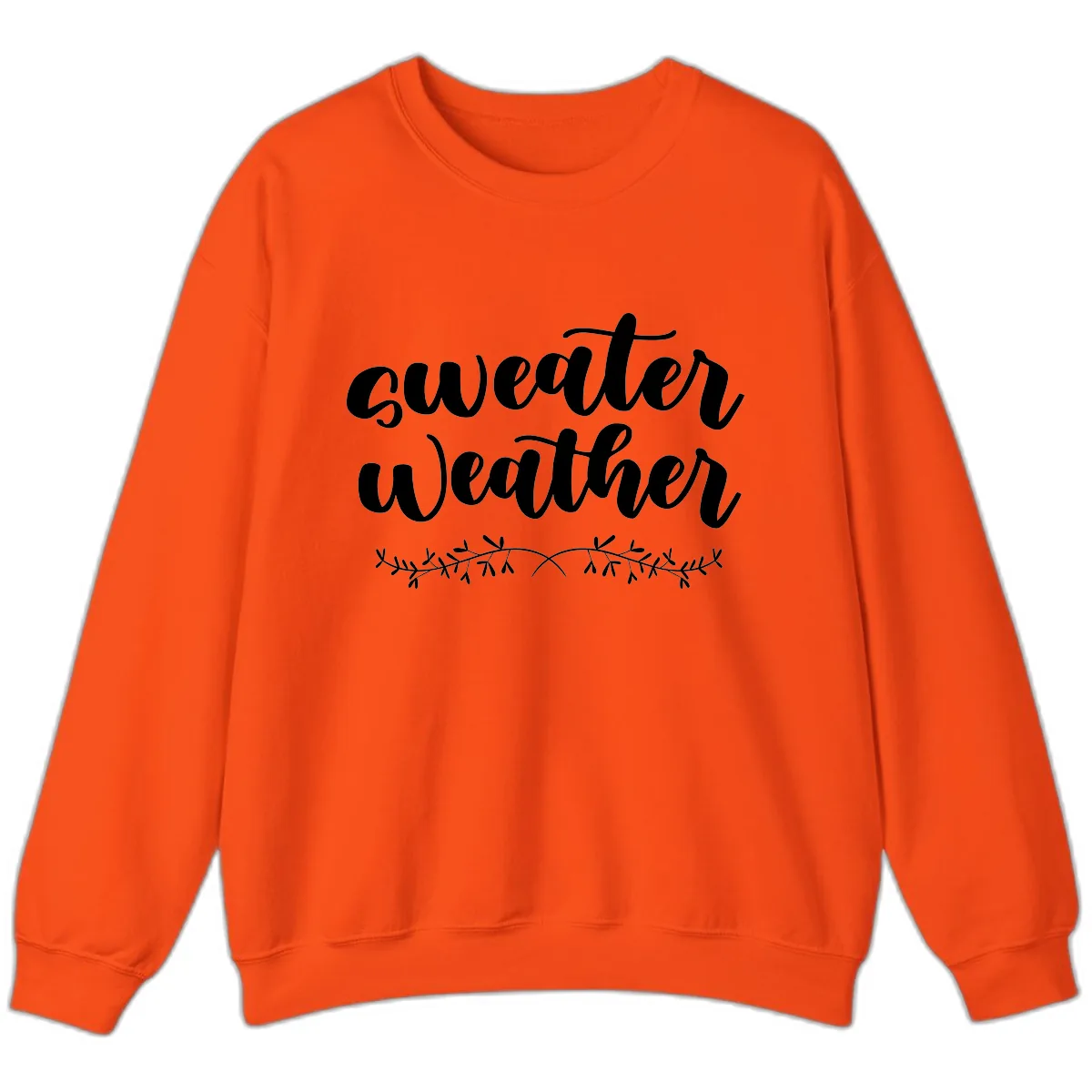 Sweater Weather Script Design Sweatshirt in Orange
