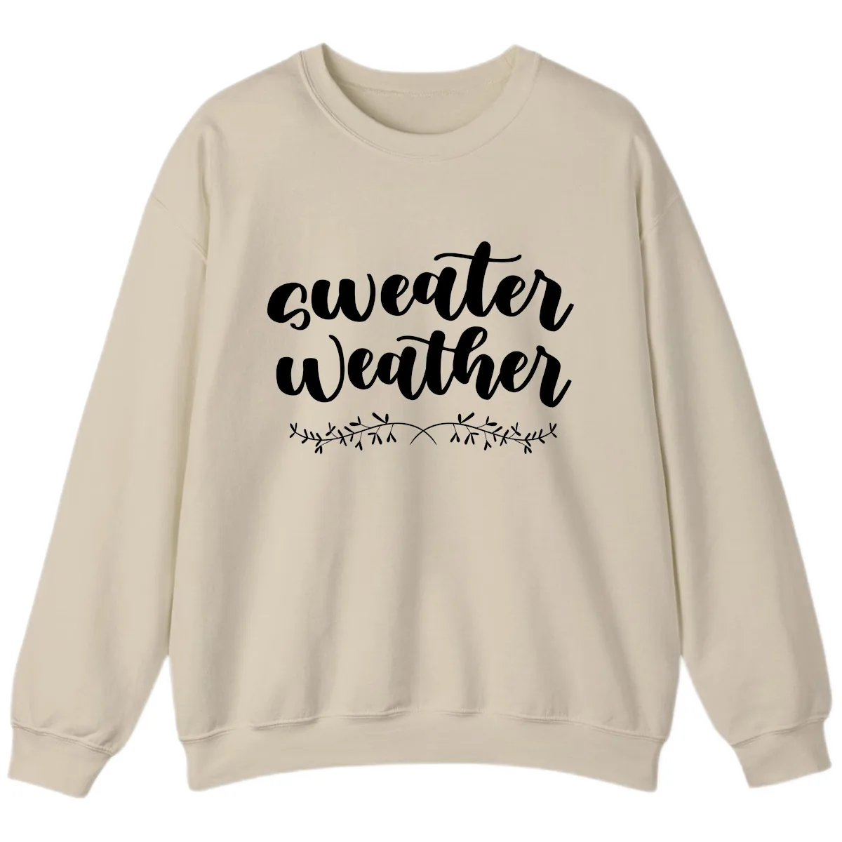 Sweater Weather Script Design Sweatshirt in Sand