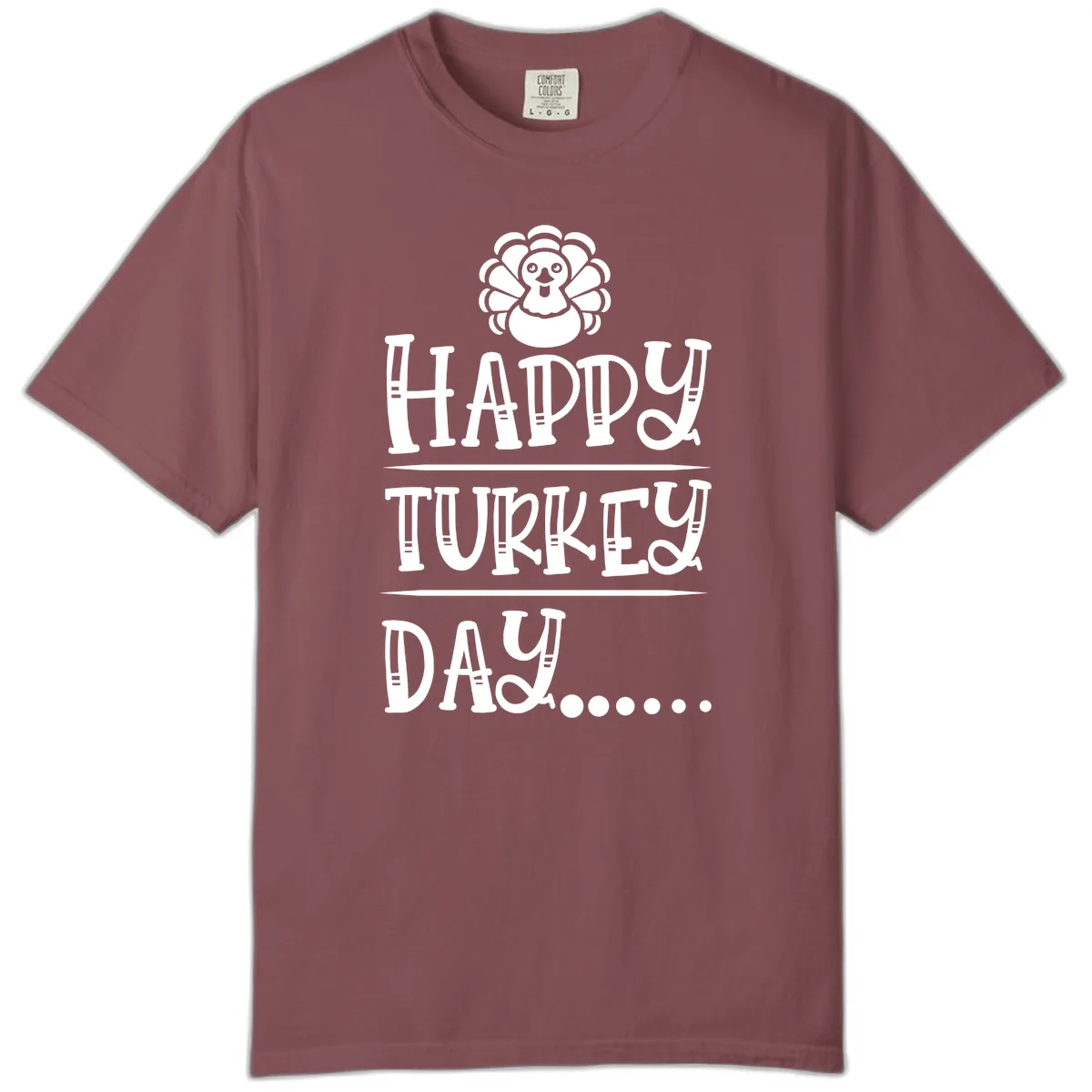 Happy Turkey Day Comfort Color in Brick