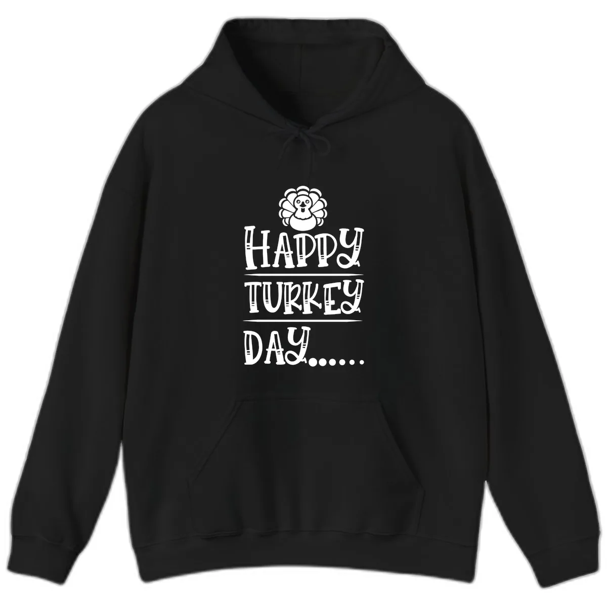 Happy Turkey Day Hoodie in Black