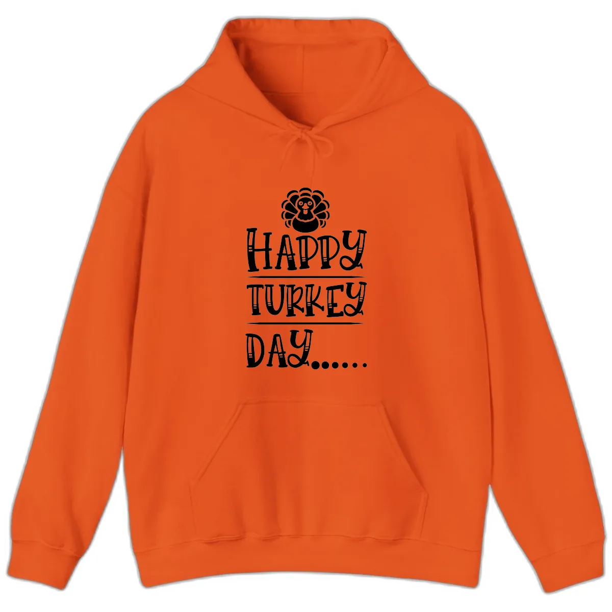 Happy Turkey Day Hoodie in Orange