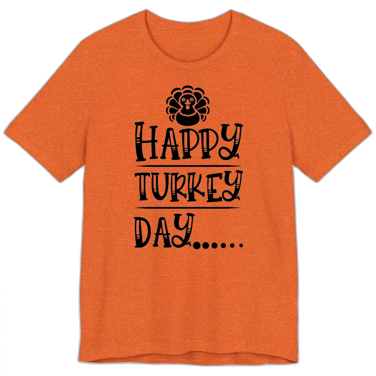 Happy Turkey Day Premium T-Shirt in Heather Orange
