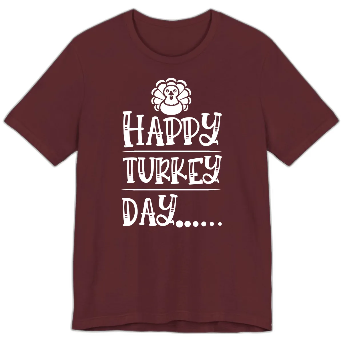 Happy Turkey Day Premium T-Shirt in Maroon