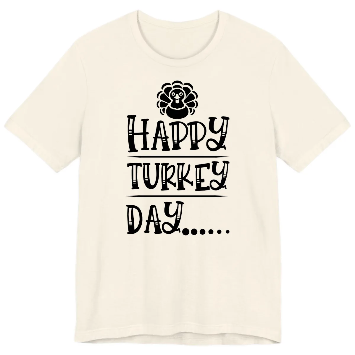 Happy Turkey Day Premium T-Shirt in Natural