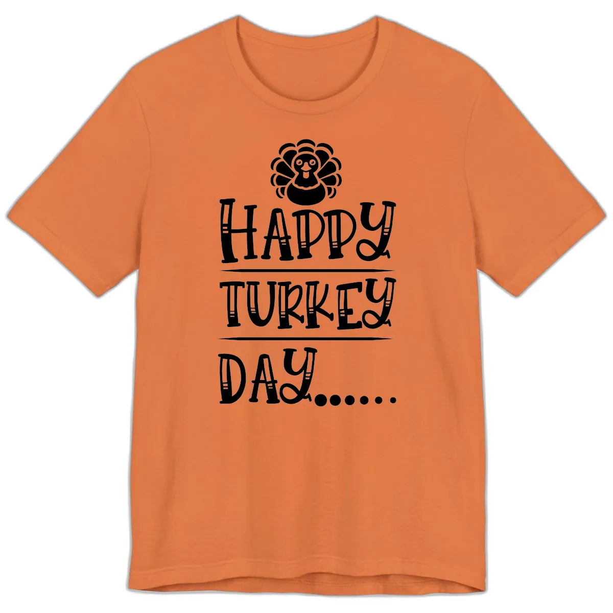 Happy Turkey Day Premium T-Shirt in Burnt Orange