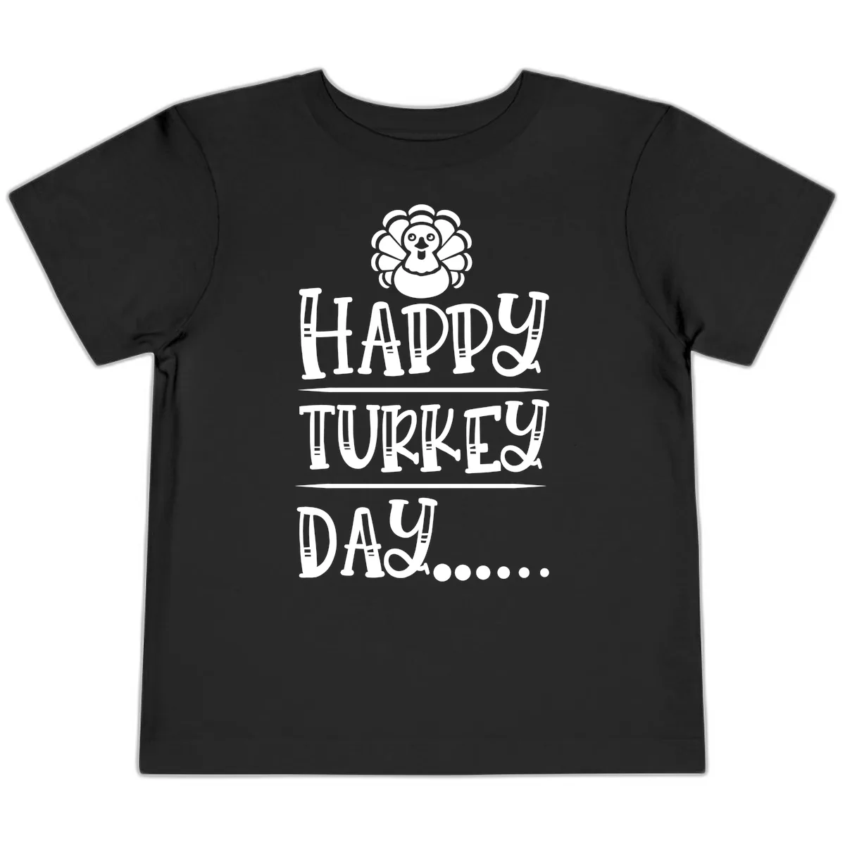 Happy Turkey Day Toddler T-Shirt in Black