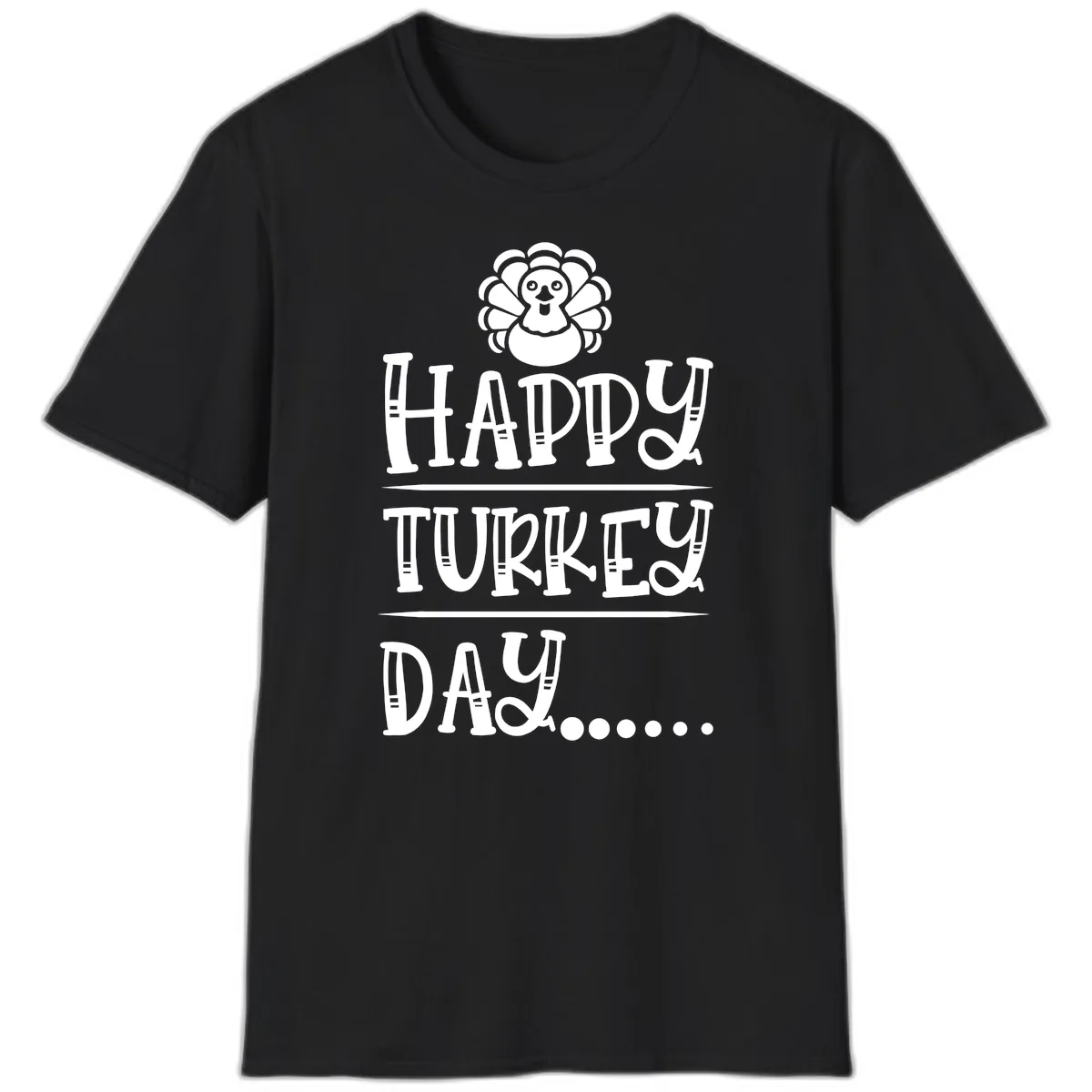 Happy Turkey Day T-Shirt in Black
