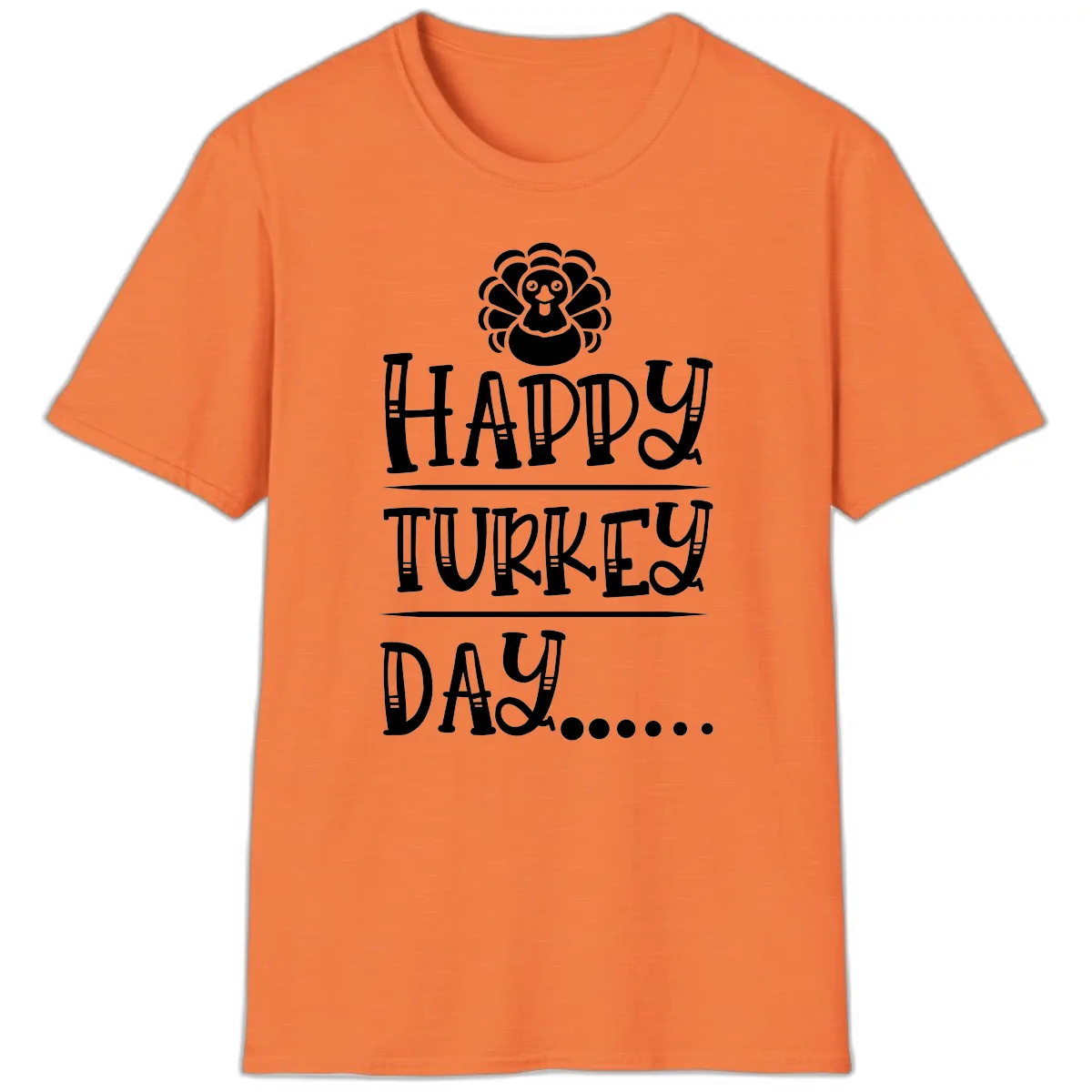 Happy Turkey Day T-Shirt in Heather Orange