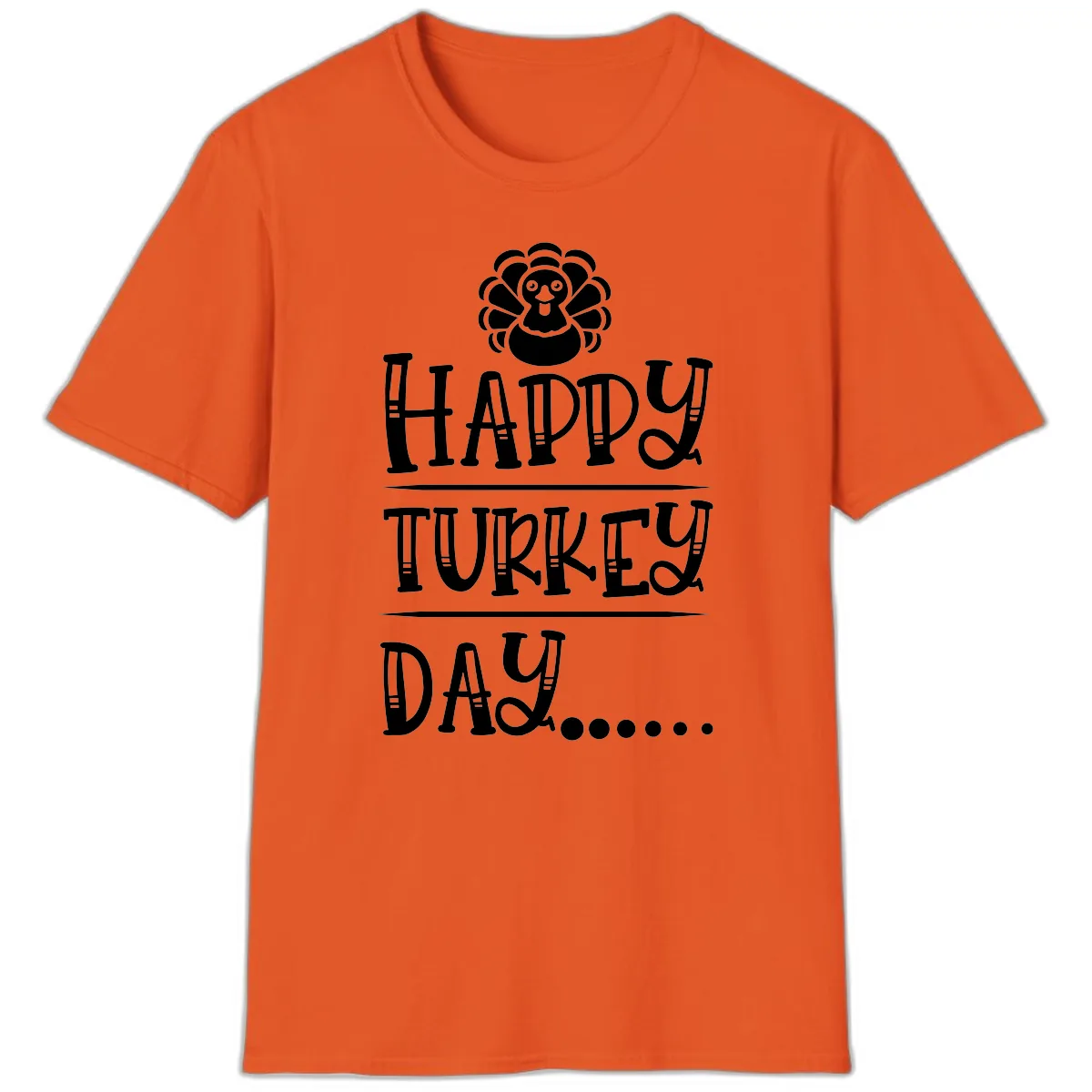 Happy Turkey Day T-Shirt in Orange