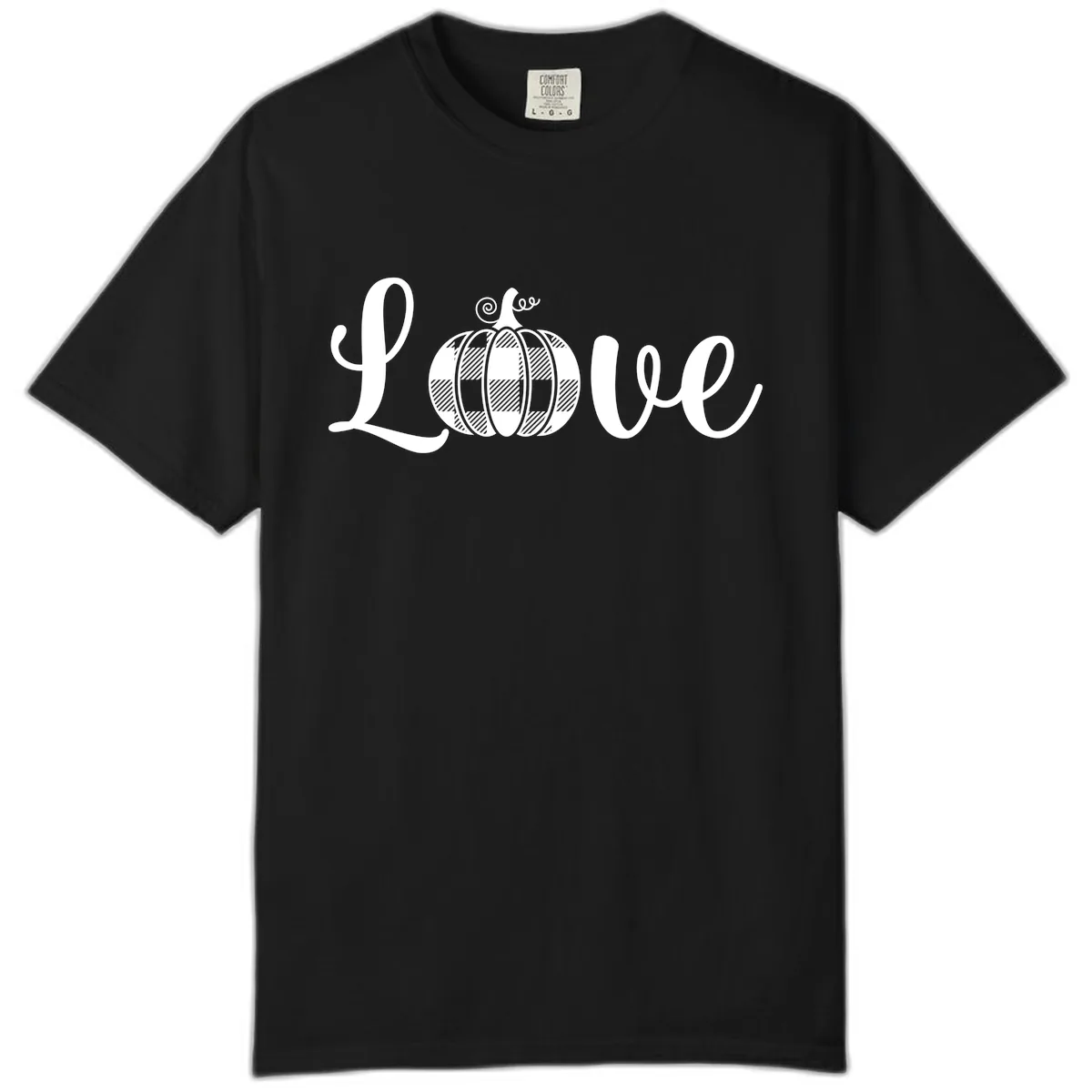 Buffalo Plaid Pumpkin Love Comfort Color in Black