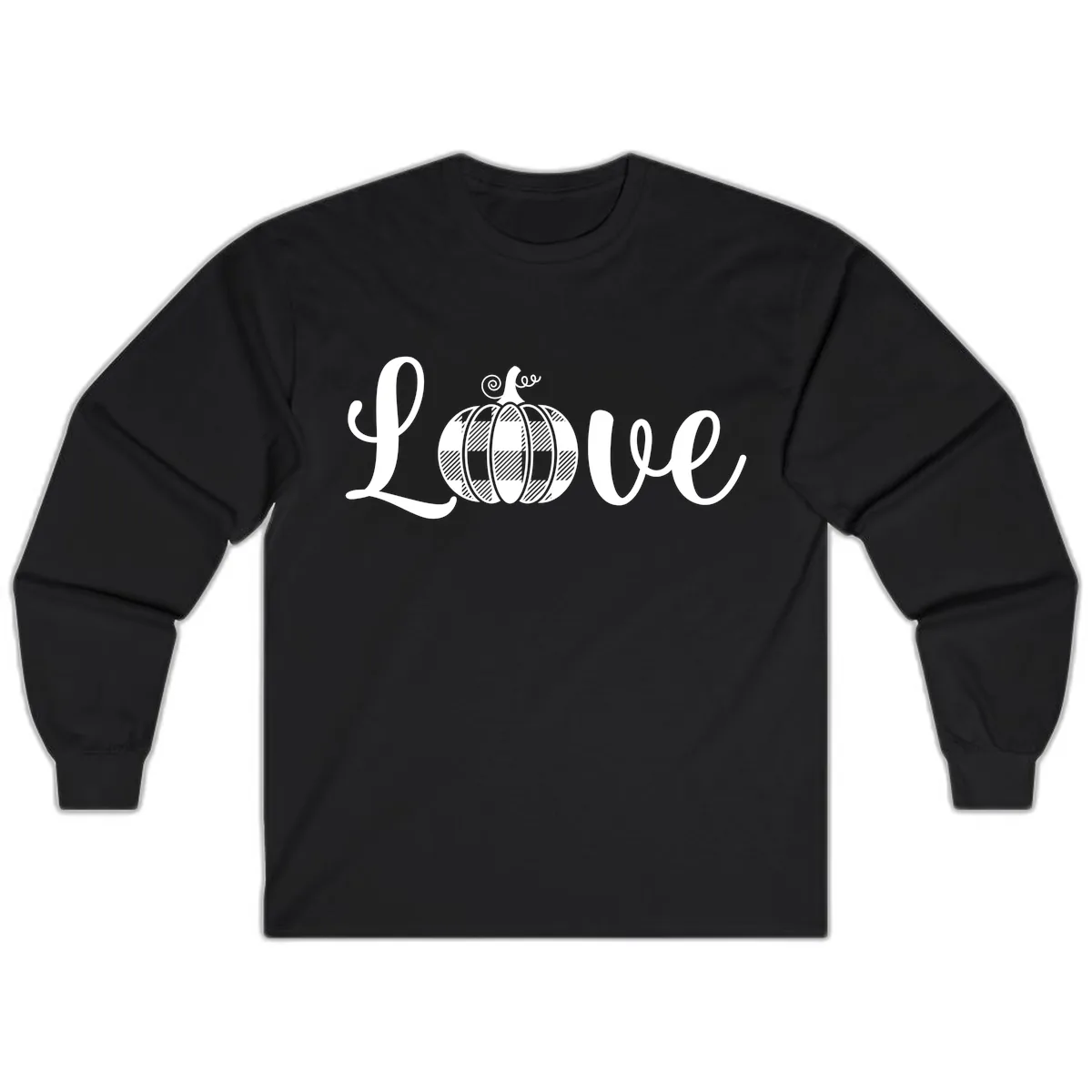 Buffalo Plaid Pumpkin Love Long Sleeve in Black