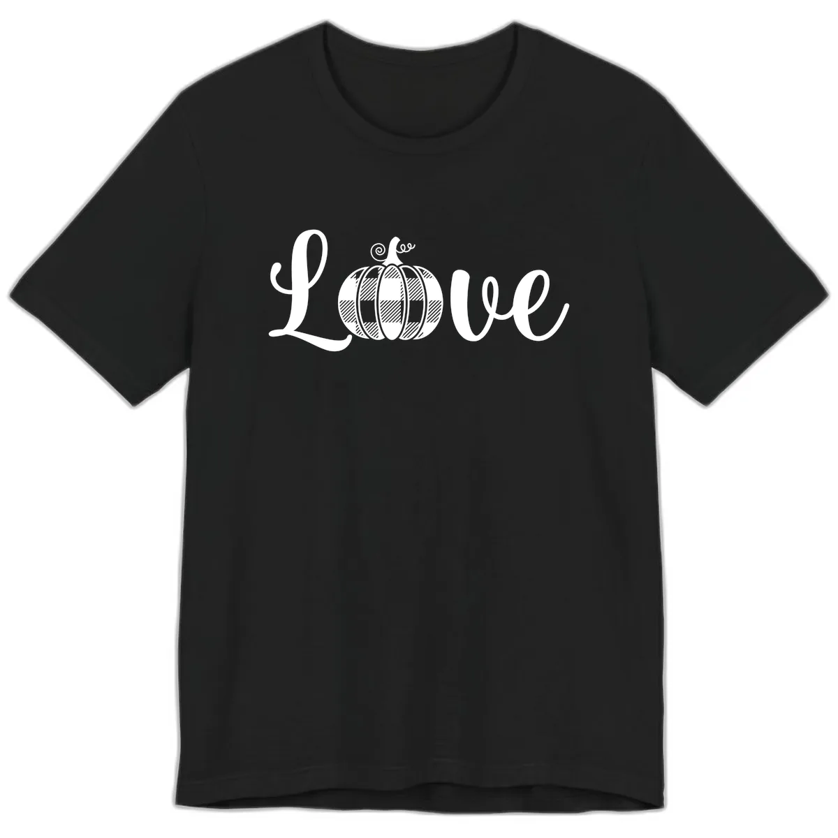 Buffalo Plaid Pumpkin Love Premium T-Shirt in Black