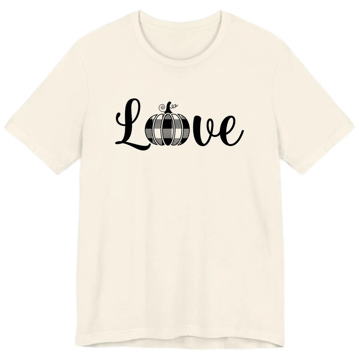 Buffalo Plaid Pumpkin Love Premium T-Shirt in Natural