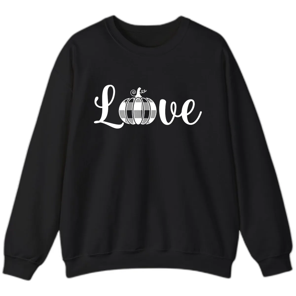 Buffalo Plaid Pumpkin Love Sweatshirt in Black