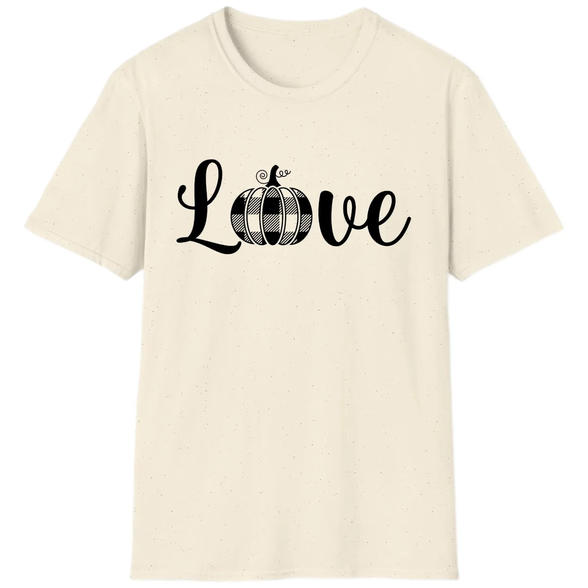 Buffalo Plaid Pumpkin Love T-Shirt in Natural
