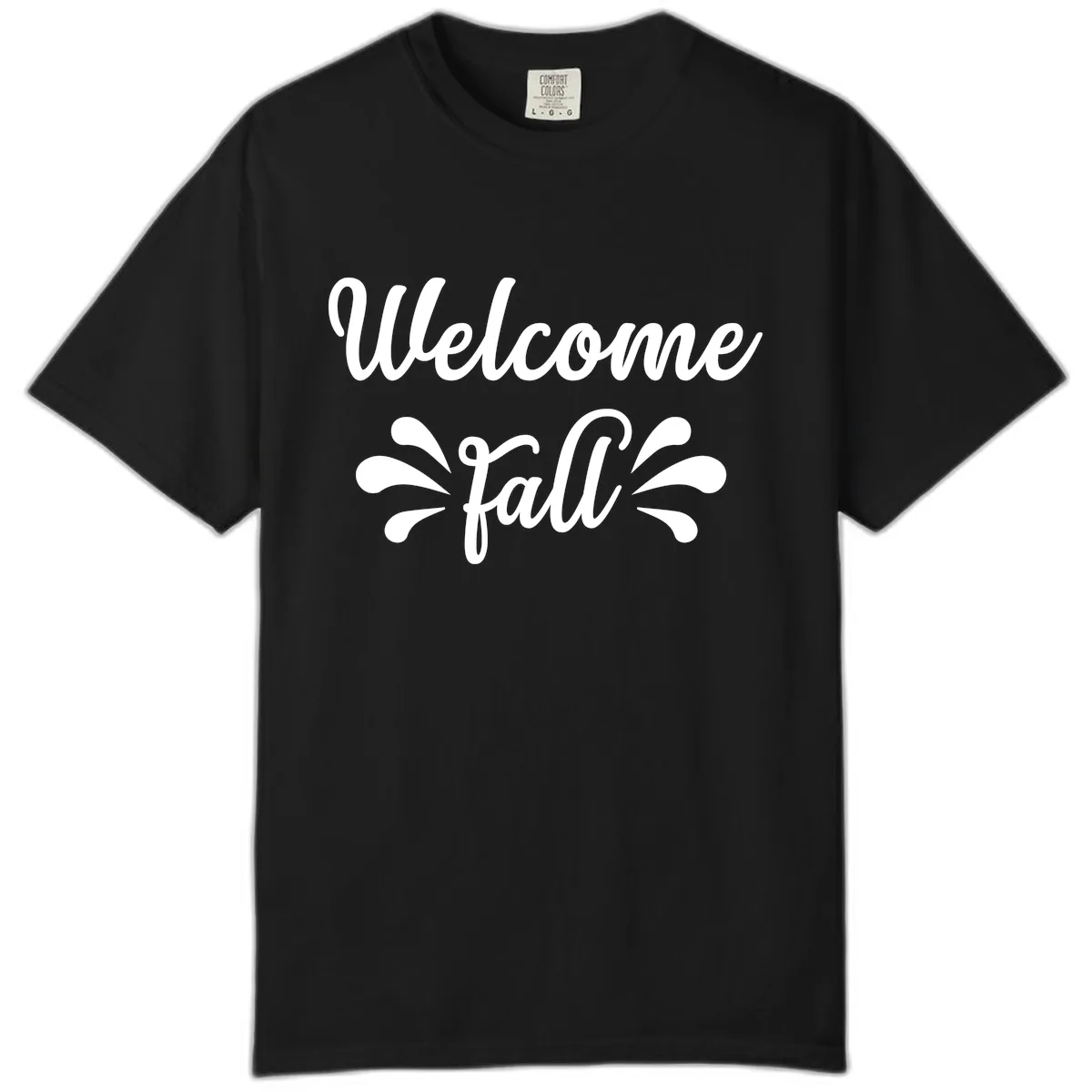 Welcome Fall Script Design Comfort Color in Black