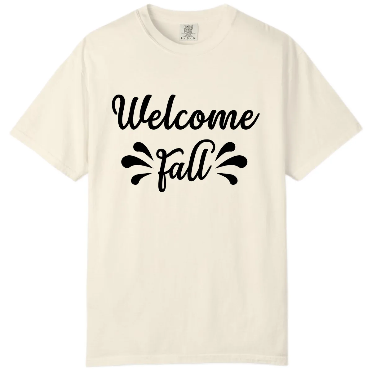 Welcome Fall Script Design Comfort Color in Ivory