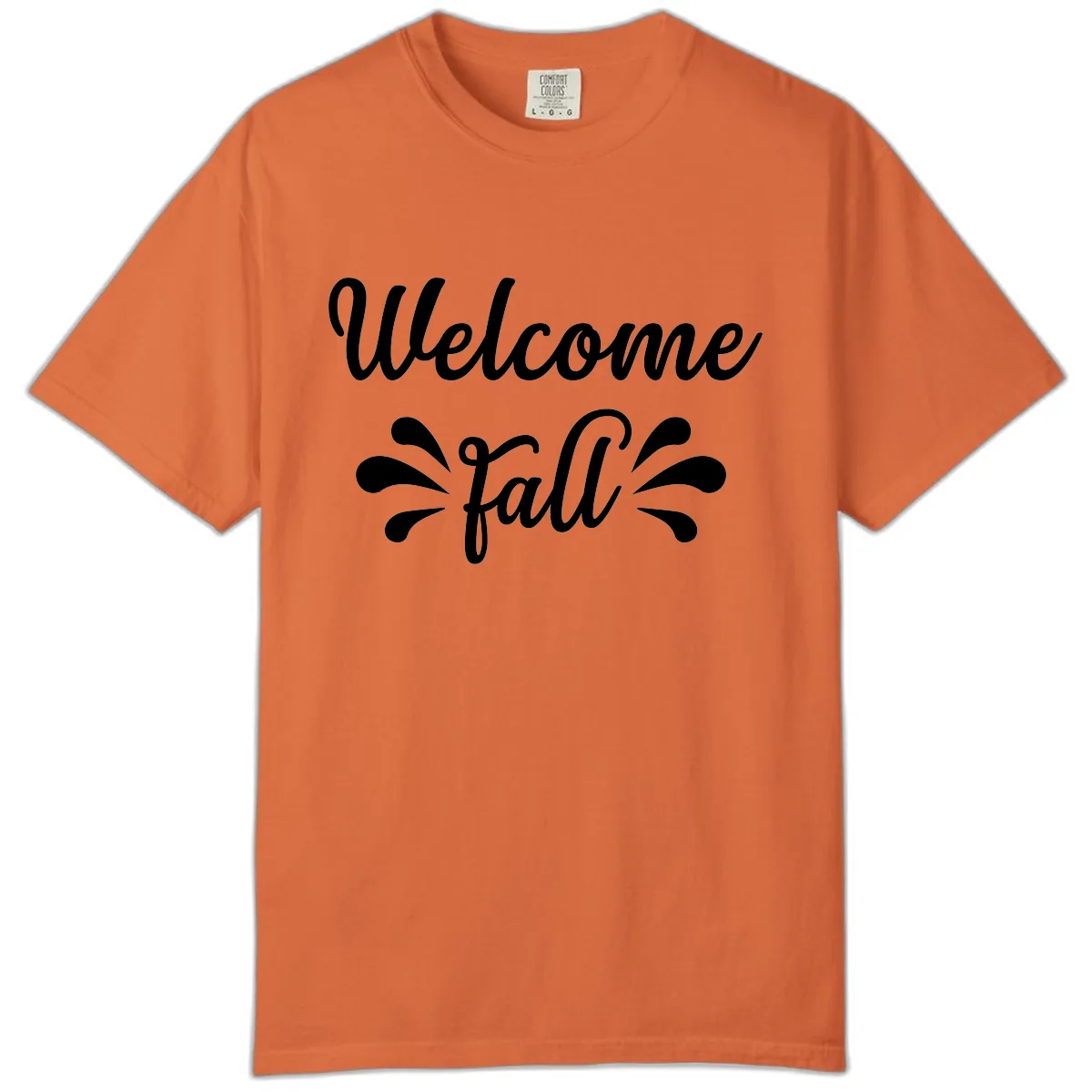 Welcome Fall Script Design Comfort Color in Burnt Orange