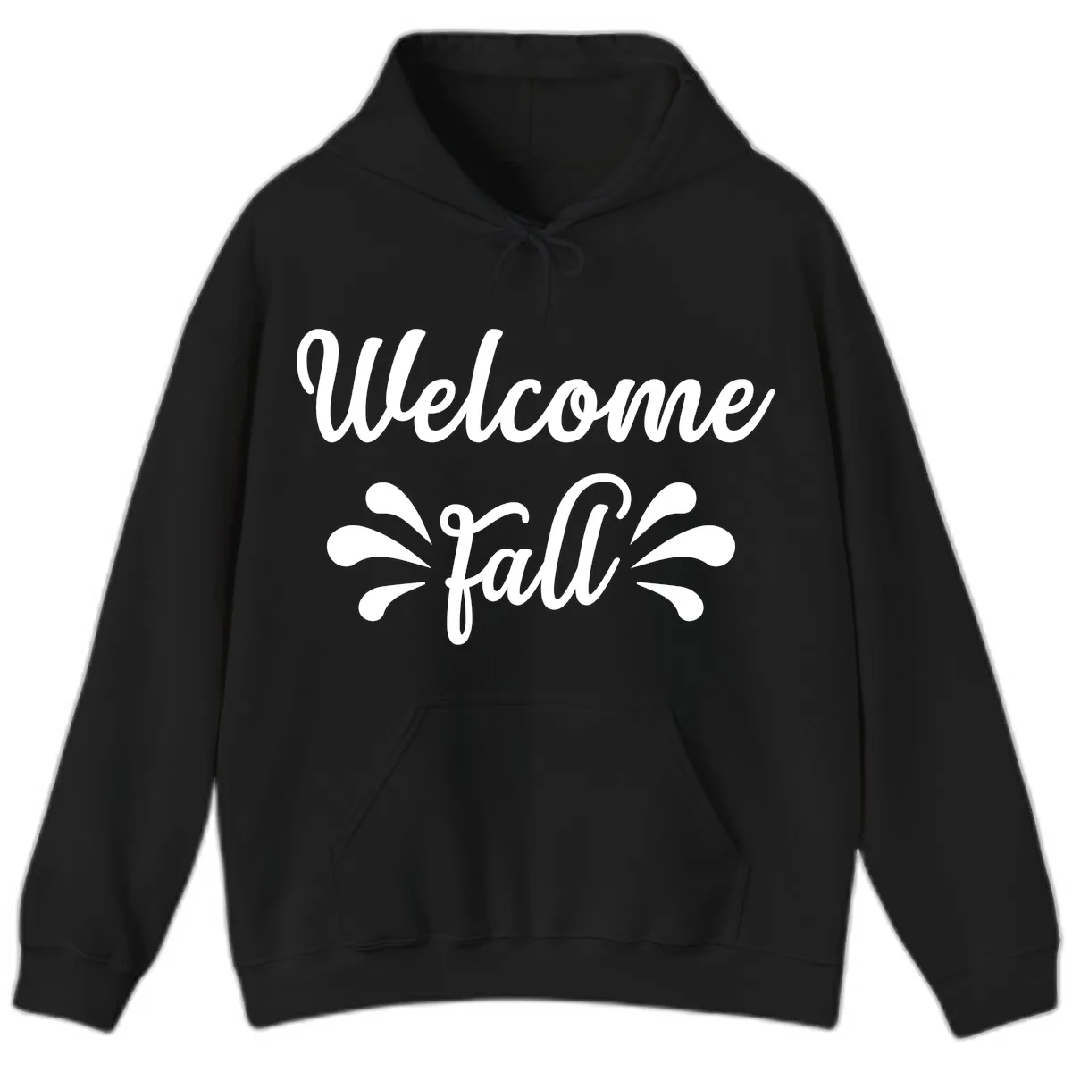 Welcome Fall Script Design Hoodie in Black