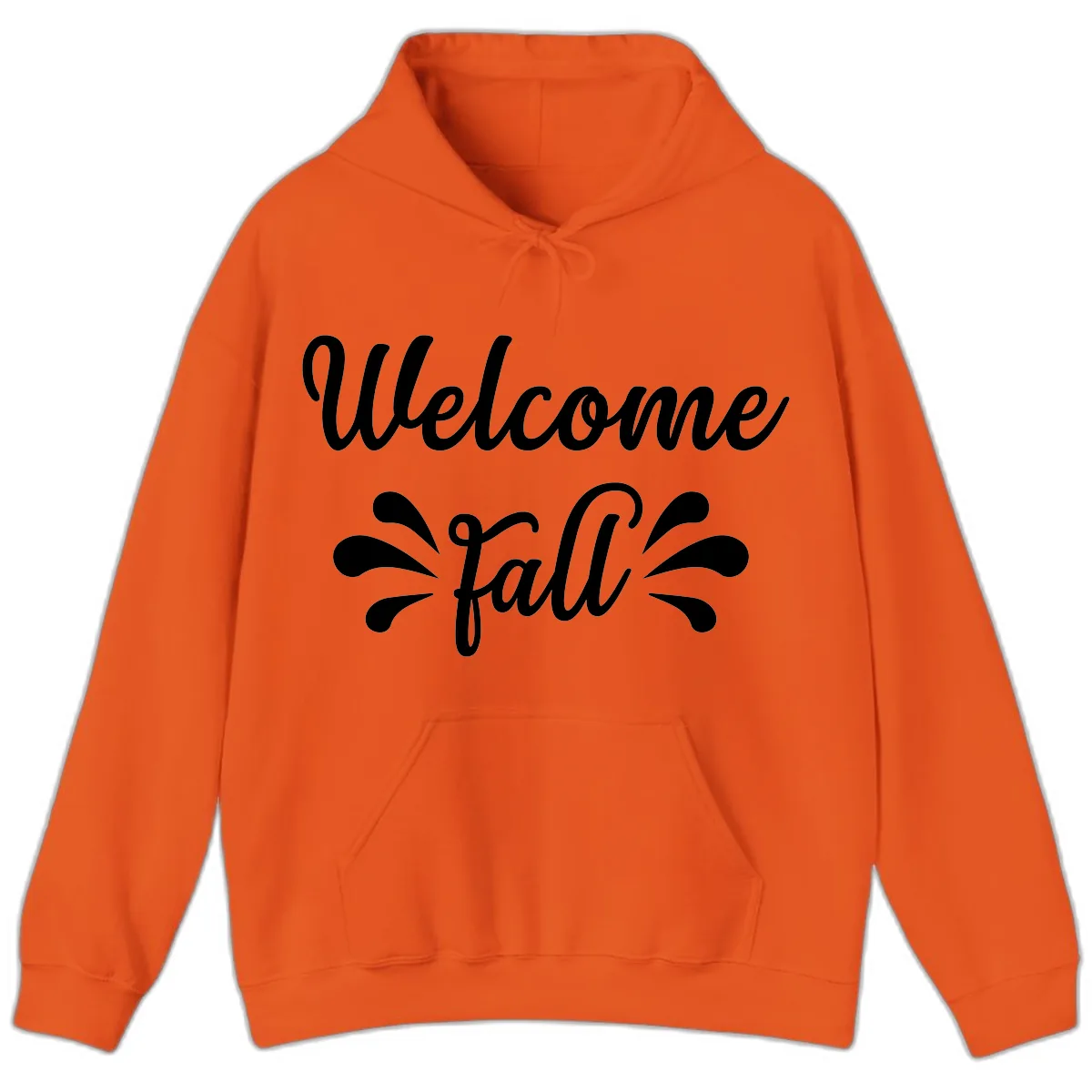 Welcome Fall Script Design Hoodie in Orange