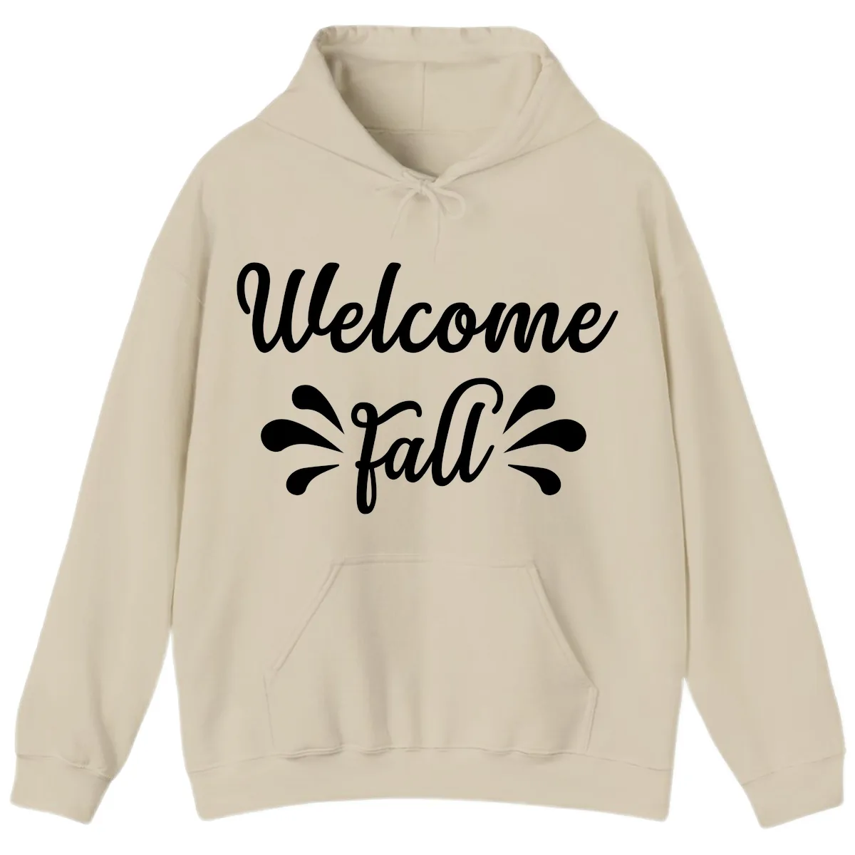 Welcome Fall Script Design Hoodie in Sand