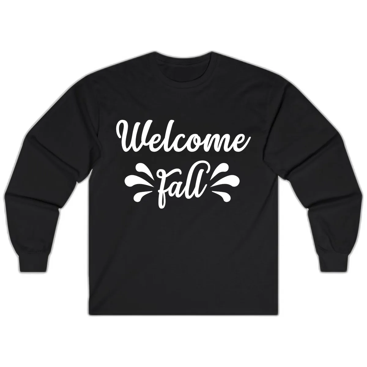 Welcome Fall Script Design Long Sleeve in Black