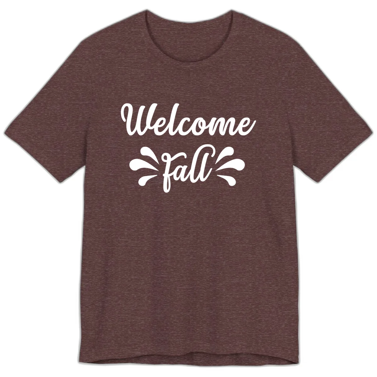 Welcome Fall Script Design Premium T-Shirt in Heather Maroon